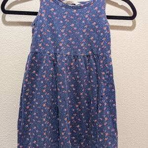 Floral Blue Sleeveless Dress